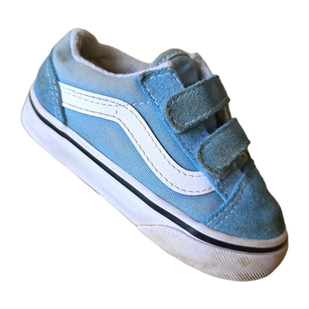 Vans Kids Old Skool V (Infant/Toddler) Caribbean Sea/True White 6.5 Toddler